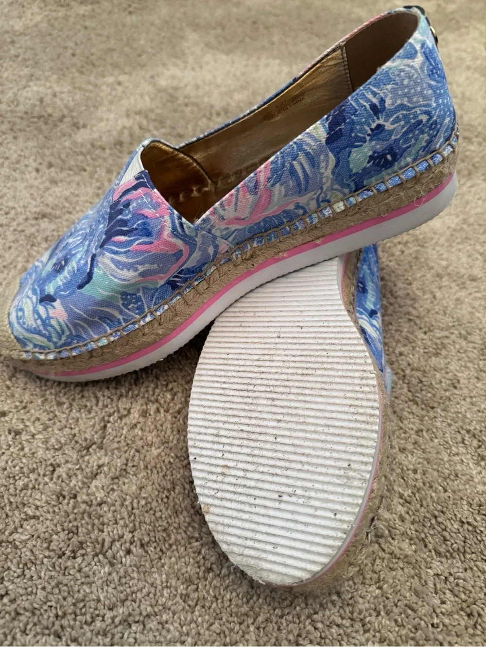 Lilly Pulitzer Floral Blue Slip-On Women’s Espadrilles